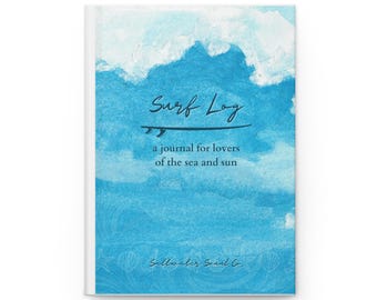 Diario de surf, libro de viajes de surf, cuaderno de aventuras en la playa