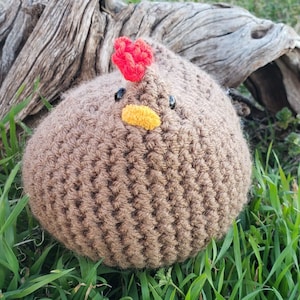 Large Brown Crochet Chicken Stuffed Animal Amigurumi