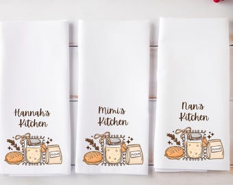 Custom Personalized Sourdough Kitchen Towel | 28x28 Organic Cotton Flour Sack Towel | Lint-Free Bread Proofing Cloth | Gift for Bread Bakers