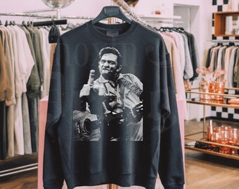 Johnny Cash Giving the Finger Shirt | The Man in Black Graphic Tee or Sweatshirt | Country Music Shirt | Comfort Colors or Gildan | Up to 3X