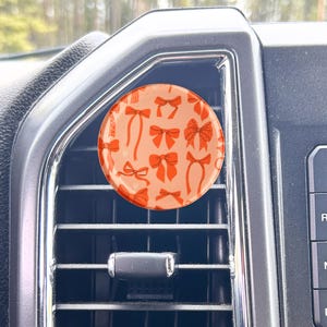Car Vent Clip Air Freshener Thick Acrylic Auto Air Diffuser Vent Clip Aromatherapy Pink Bows Car Accessory Gift