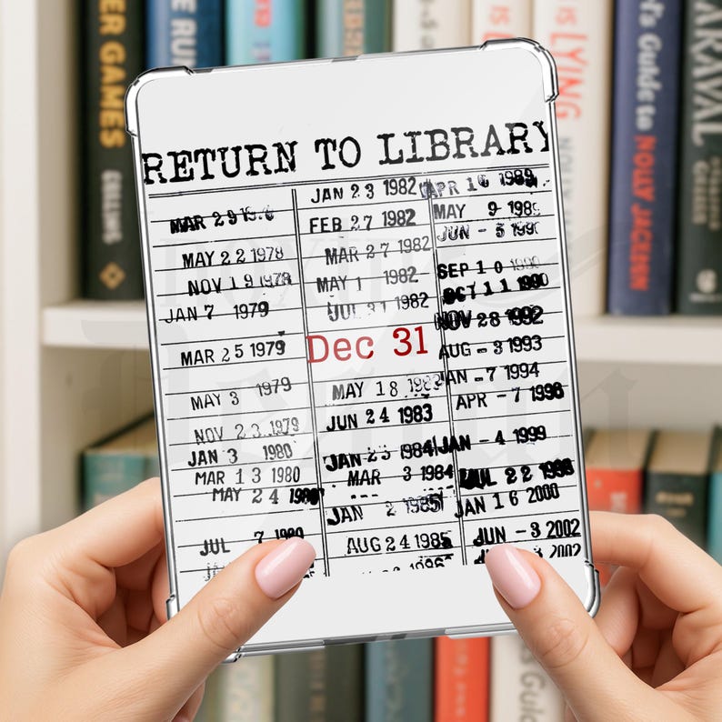 Library Laminated Card Insert for Clear Case Custom Date Card Insert ...