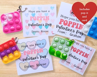 Personalized Pop It Valentine's Day Cards for Students