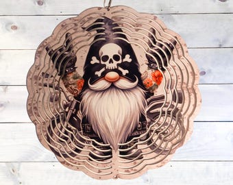 Biker Gnome Wind Spinner: Motorcycle Garden Decor, Patio Art