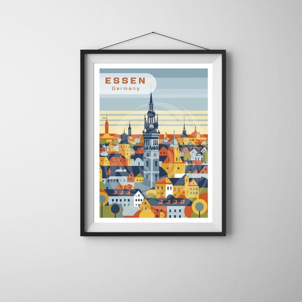 Essen Germany | Food Germany | Travel Poster | Germany | Travel | Digital Download | Skyline | Art print | poster