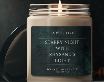 Starry Night with RHYSAND'S Light Scented Candle, Acotar, Acomaf, Book Lover Candle, A Court of Thorns and Roses, Literary Candle, Velaris