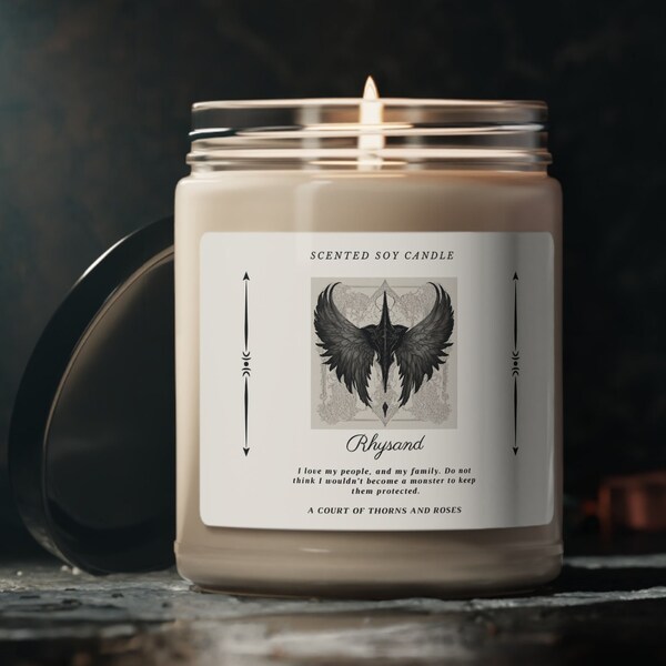 Rhysand Acotar Scented Soy Candle, A court of thorns and roses, Bookish Gift, Book Lover Candle, Fantasy Reader Gift, Velaris Candle