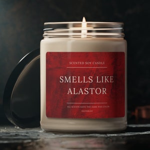 Smells Like Alastor Scented Soy Candle, The Radio Demon Merch, Funny Candle, Series lover, Hazbin Hotel Gift, Funny Gifts, Alastor Tshirt