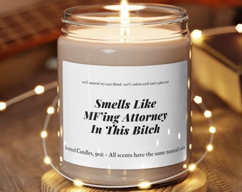 MF'ing Attorney Scented Soy Candle, Gift For Lawyer, Unique Lawyer Gifts,  Future Lawyer Candle, Birthday Gift for Him, Housewarming Gift