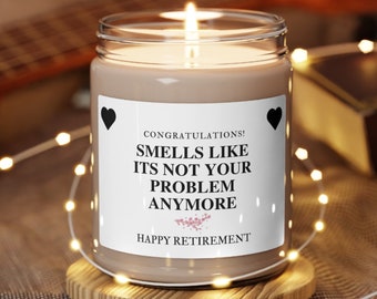 Cute Retirement Gift Scented Candle, Funny Gifts, Unique Candle, Retirement Gift for Coworker, Housewarming gift for her, Aesthetic candles