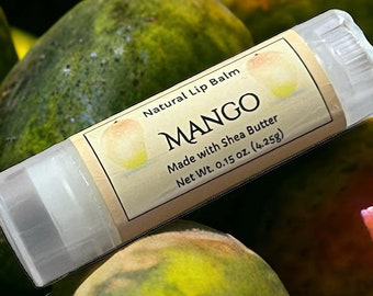 MANGO Lip Balm Natural Moisturizing .15oz Oval Tube Dye Free