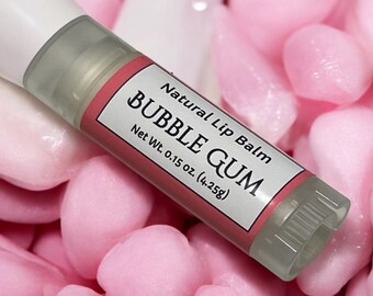 Bubble Gum Natural Lip Balm: Moisturizing Shea Butter (.15oz)
