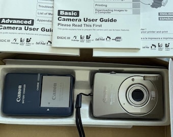 Canon PowerShot SD750 Digitale ELPH Kamera Boxed As-Is Teile Reparatur Ladegerät