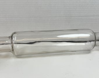 Rolo de vidro vintage de 35 cm de comprimento, estilo rústico, para massa de torta, recheado com gelo.