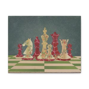 Contenders – Vintage Chess Wall Art | Canvas or Giclée Watercolor Print | Game Room Decor | Gift for Chess Lovers