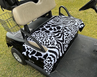 Stoelhoes golfkar - badstof - dierenprint