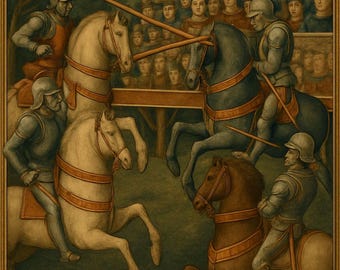 Mittelalterlicher Tapisserie Ritter: Mittelalterlicher Wandbehang