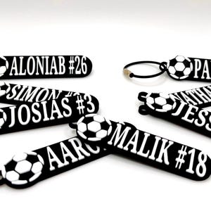 Personalized Soccer Keychain. Bag Tag, Name Tag, Sports Key Ring, Custom Soccer Keychain, Personalized