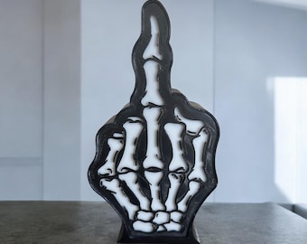 3D Printed Skeleton Middle Finger Lamp | Night Light