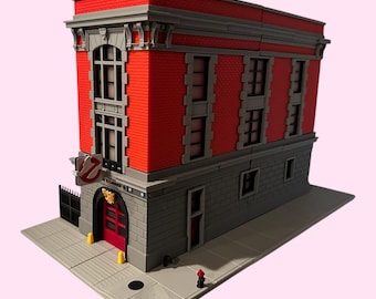 Ghostbusters Firehouse Diorama | 1/64 Scale 3D Printed Display (Hook & Ladder 8)
