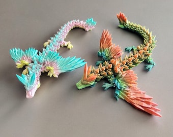 Crystal Winged Dragon Fidget Toy: 3D Printed Articulated Dragon
