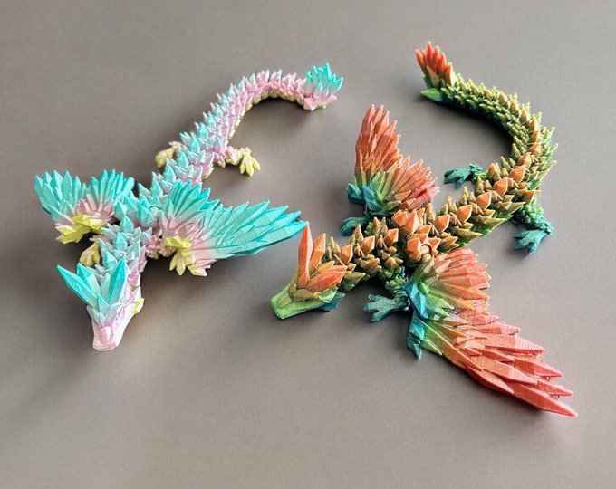 Featured listing image: Fidget Toy | Crystal Dragon | Winged Dragon | Articulated Dragon | Sensory Fidget