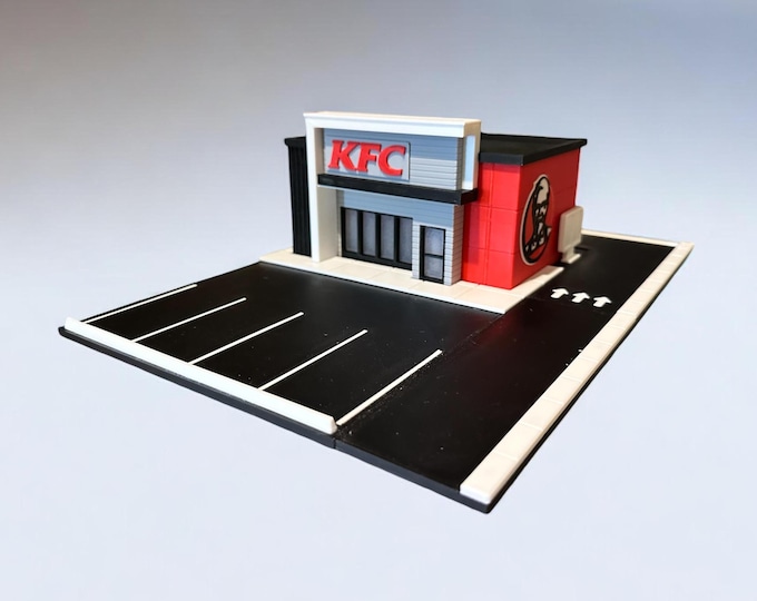 Die Cast Diorama | 3D Printed Restaurant | KFC Diorama | 1/64 Scale Display