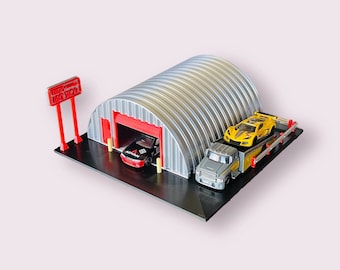 Die Cast Diorama | 3D Printed Race Shop | 1/64 Scale Display