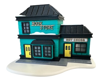 3D Printed Bookstore Diorama: Light Up Christmas Village Display (1/64 Scale)
