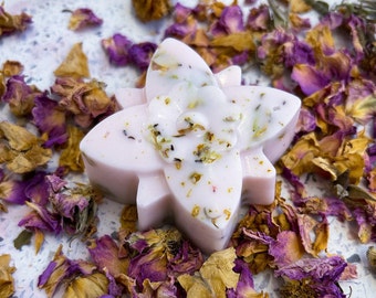 Rose Petals Organic Soap, Body & Facial Soap, Handmade Natural Rose soap with Verbena Essential Oil Paradise Flower, Biodegradable Goat Milk