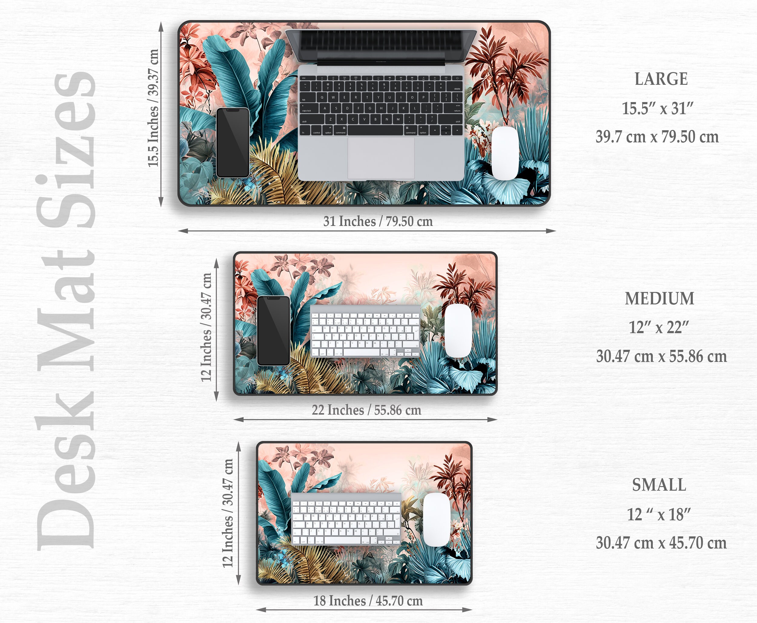 Art Deskmat Tropical Designs Desk Mat Aesthetic Floral Desk Mat Nature ...