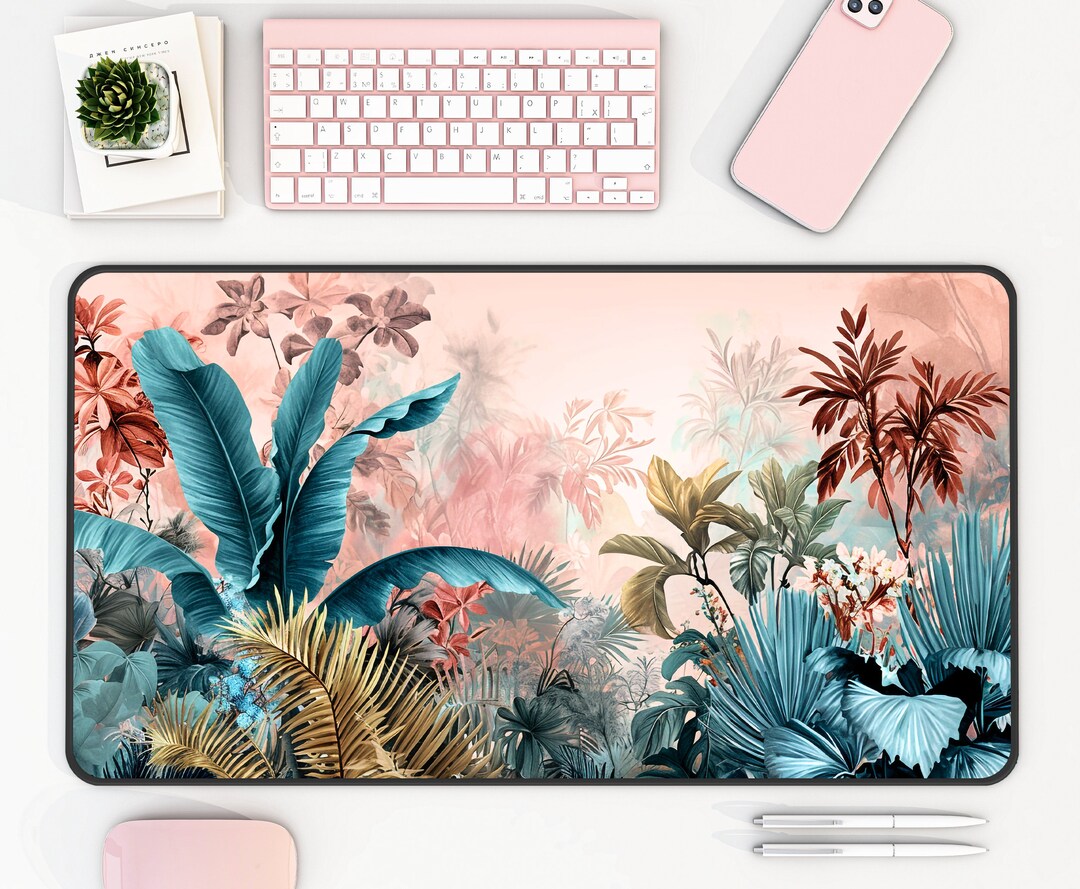 Art Deskmat Tropical Designs Desk Mat Aesthetic Floral Desk Mat Nature ...