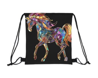 Crystal Pony Outdoor Drawstring Bag
