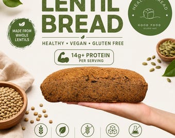 Vegan Lentil Bread | Gluten Free, Grain Free, High Protein Loaf