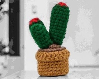 Plantas en macetas de cactus tejidas a mano, regalos originales hechos a mano para amigos, linda decoración de escritorio para el hogar y la oficina