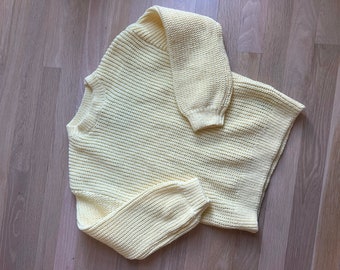 Yellow Children's Chunky Knit Embroidered Sweater