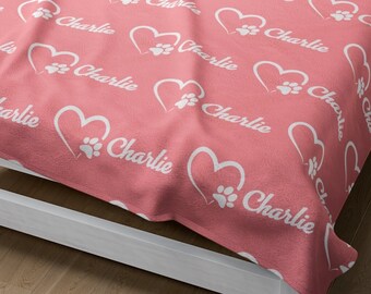 Personalized Dog Blanket, Custom plush dog blanket, dog name blanket, gift for dog lover, puppy name blanket, puppy name blanket Dog Lover
