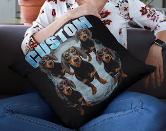 Almohada personalizada para mascotas con foto de mascota + nombre, almohada personalizada para perros y gatos, fundas de almohadas para gatos personalizadas, almohada con imagen de gato, almohada con imagen de mascota