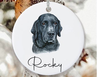 Ornamento personalizado em aquarela para animais de estimação usando foto + nome do animal de estimação - Ornamento personalizado Ornamento de Natal para cães, presentes personalizados para mães de cães