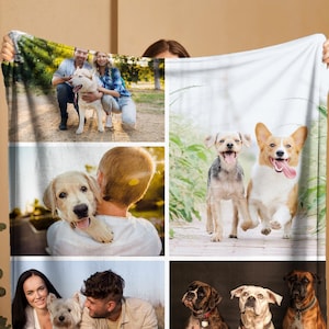 Custom Family Dog Blanket Using Pet Photo Custom Dog Blanket Personalized Dog Blankets Cat Picture Blanket Pet Photo Blanket For Dog Dad Mom