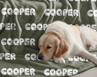 Personalized Blanket for Dog, Dog Blanket, plush dog blanket, dog name blanket, gift for dog lover, puppy name blanket, new puppy gift