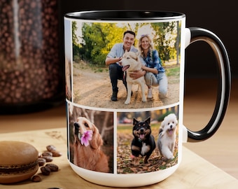 Custom Dog Lovers Photo Mug, Photo Collage Mug Gift, Custom Photo Gifts, Personalized Custom Picture Mug