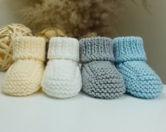 Knitted baby booties, Newborn socks, Newborn baby gift, Crochet baby booties, Hand knitted socks, Baby Shower Gift