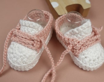 Crochet baby sneakers, Crochet spring summer baby booties, Baby shower gift, Newborn booties, Crib shoes