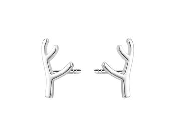 s925 sterling silver antler stud earrings