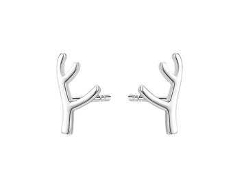 Clous d'oreilles en argent sterling avec bois de cervidé