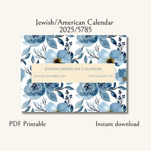 Calendario judío imprimible 5785, calendario hebreo, calendario religioso 2025, calendario judío 2025, calendario gregoriano, calendario judío en pdf