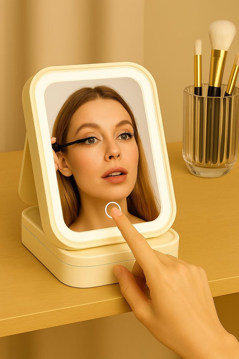 Rectangle Makeup Box Personalized Bridesmaid Proposal Lighted Makeup Gift Box: LED Travel ...