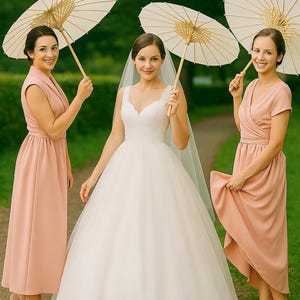 Umbrella for Wedding Pictures, Wedding Ceremony, Wedding Decor, Beach Wedding,Paper Umbrella, Flower Girl Parasol, Sun Umbrella,Picnic Table