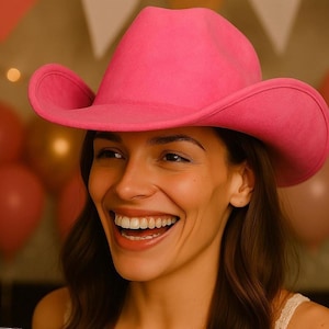 Cowboy Hat Western Bachelorette Birthday Party Cowgirl Outfit Accessories Last Rodeo Bride Gift Nashville Hoedown Western Party Hat,Pink Hat
